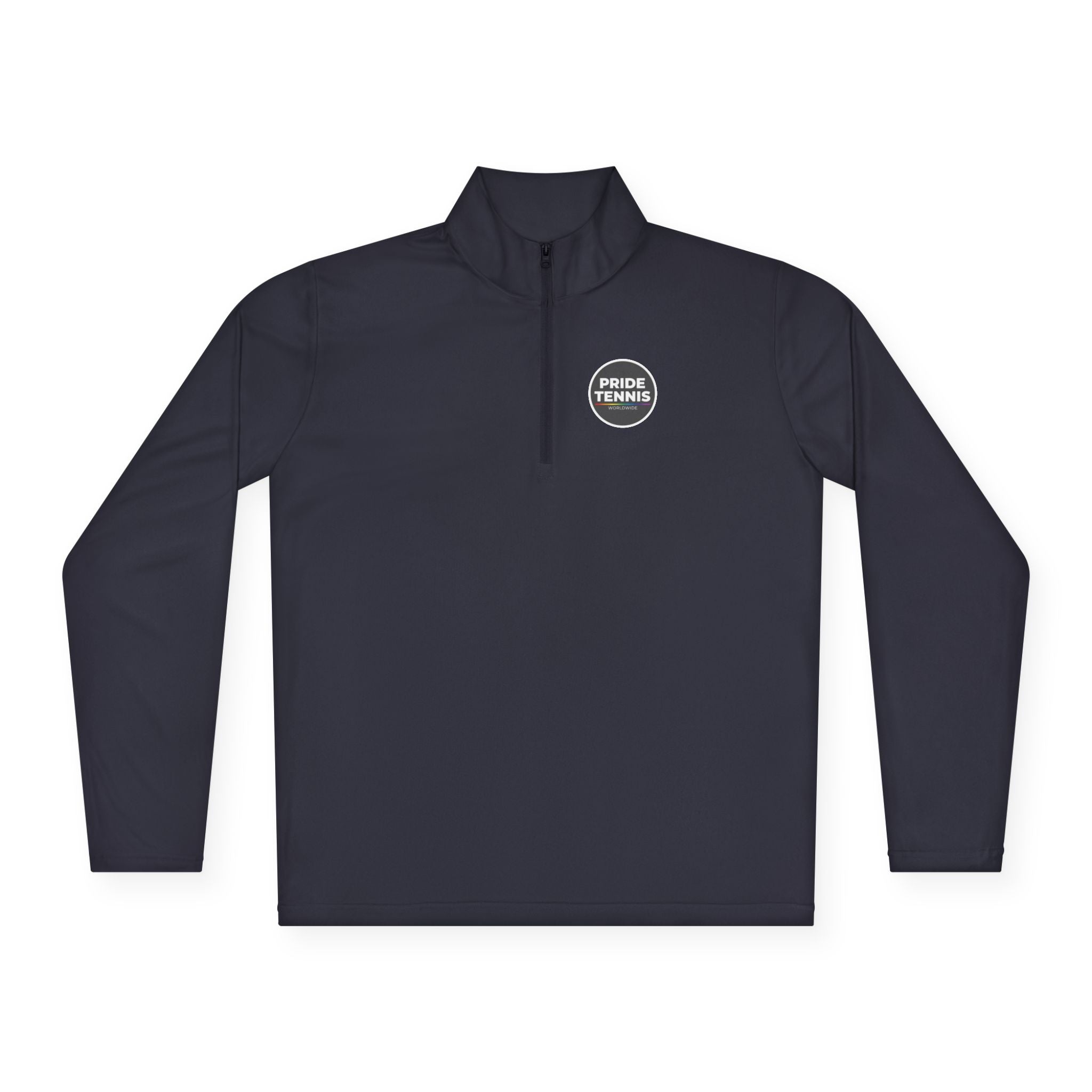 Pride Tennis Quarter-Zip Pullover Front and Back