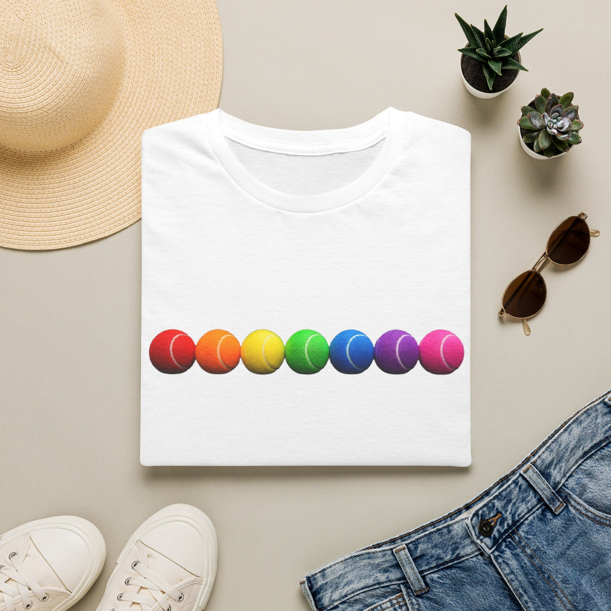 Rainbow Tennis Balls Tee