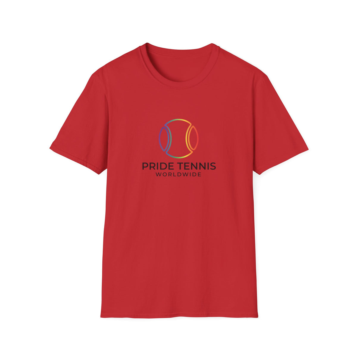 Pride Tennis T-Shirt — Rainbow Tennis Ball "Pride Tennis Worldwide" Tee