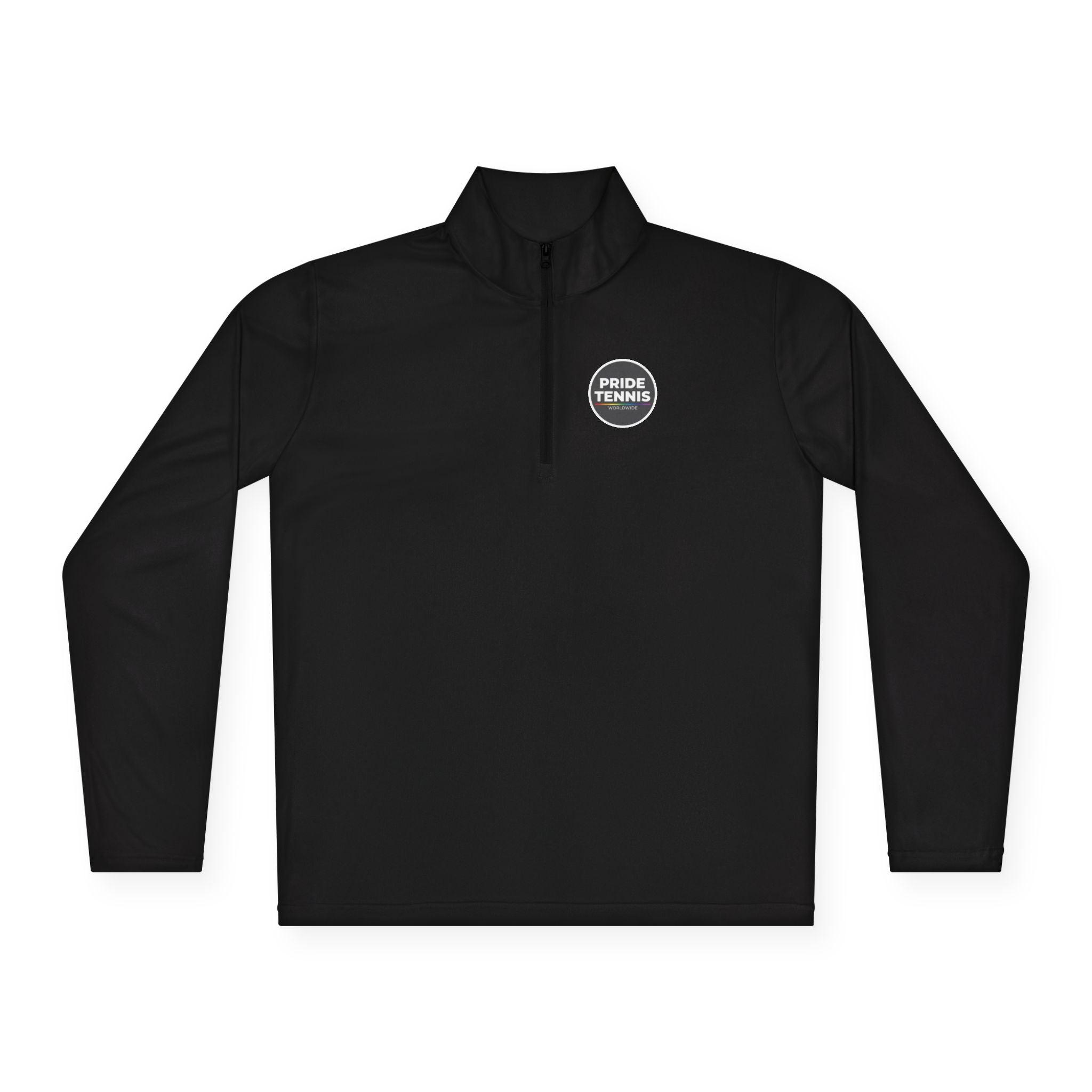 Pride Tennis Quarter-Zip Pullover Front and Back