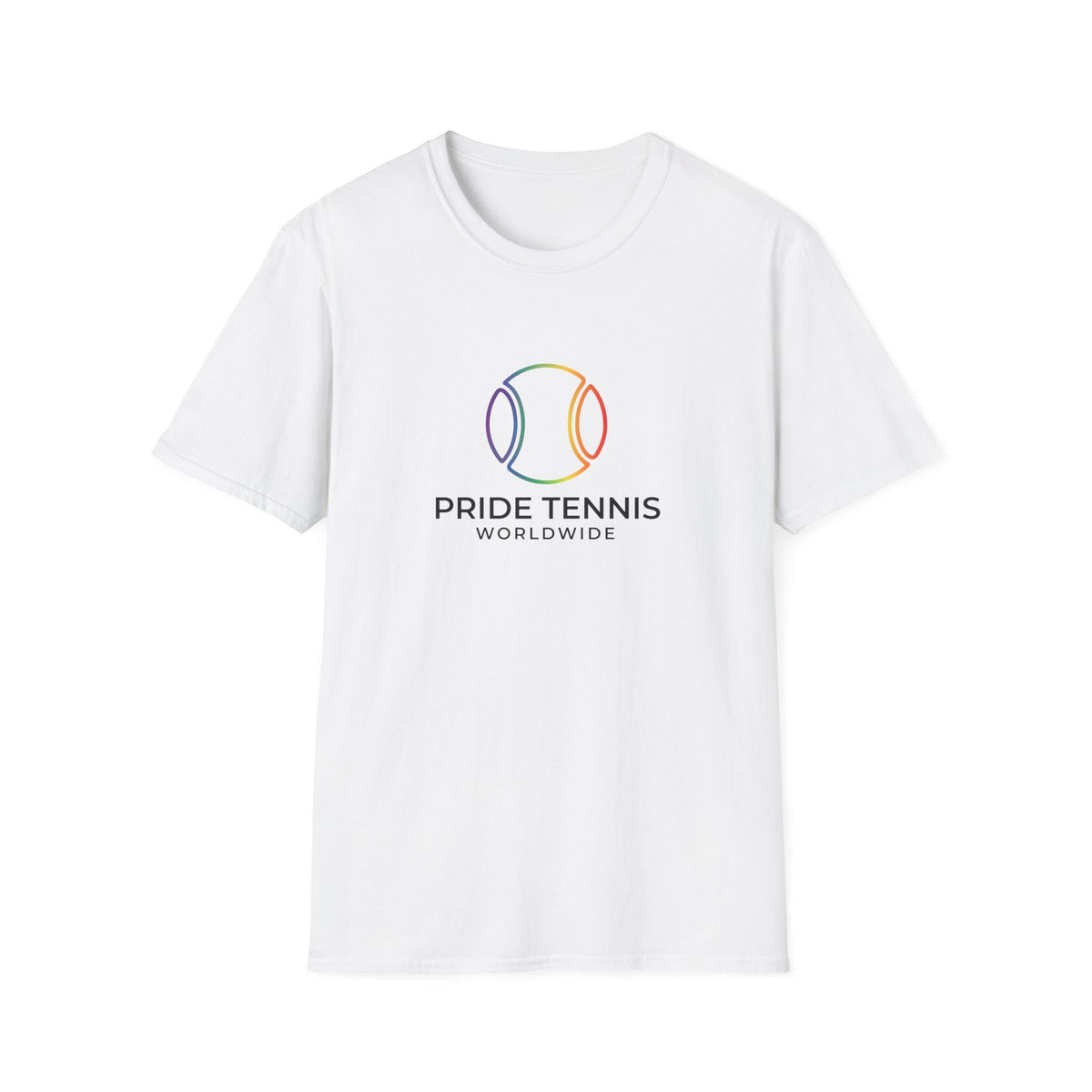 Pride Tennis T-Shirt — Rainbow Tennis Ball "Pride Tennis Worldwide" Tee