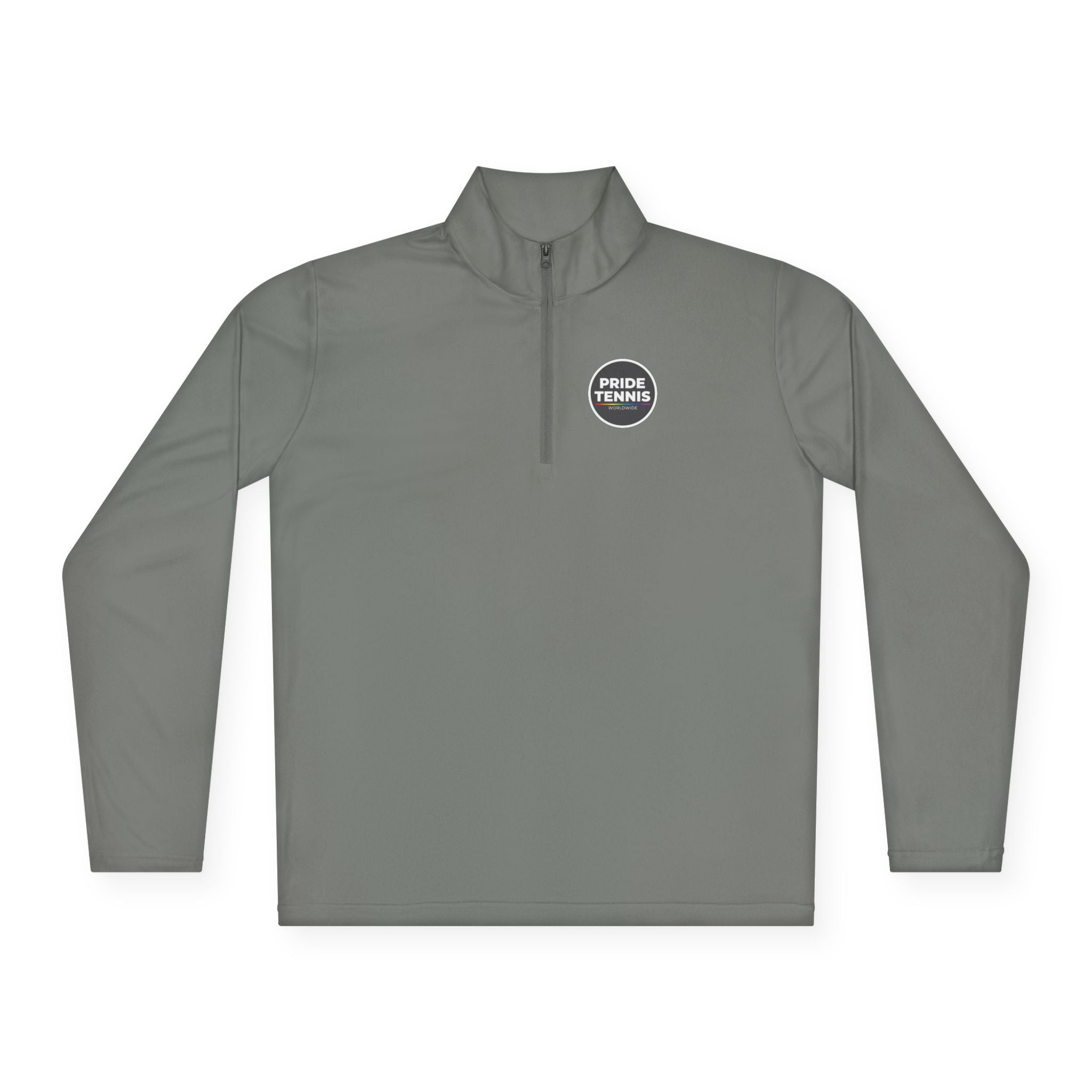 Pride Tennis Quarter-Zip Pullover Front and Back