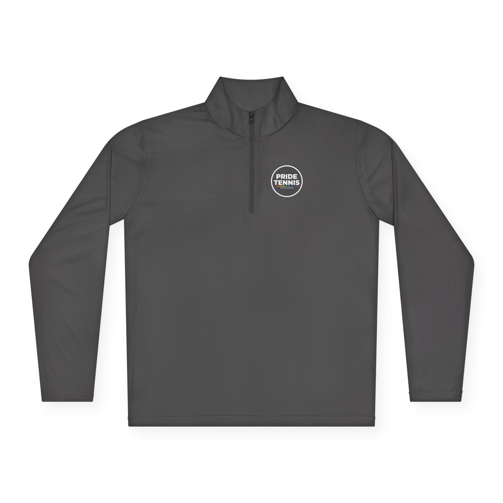 Pride Tennis Quarter-Zip Pullover Front and Back