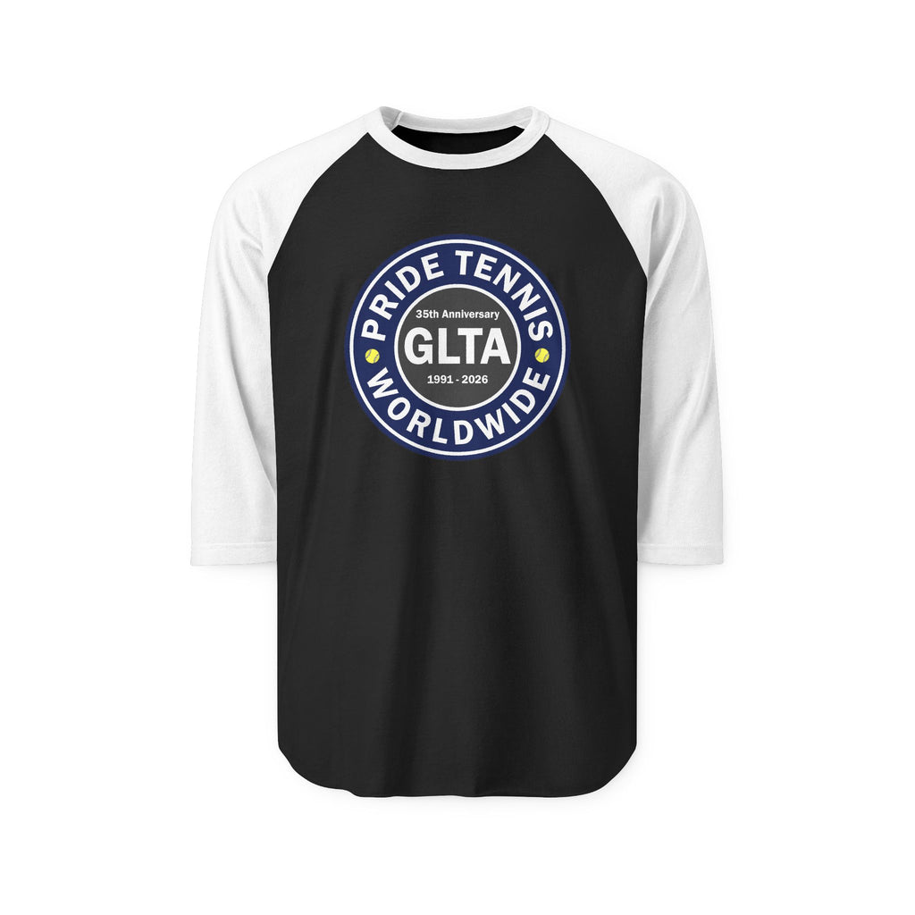 Pride Tennis Worldwide Raglan Shirt — GLTA 25th Anniversary Baseball Tee
