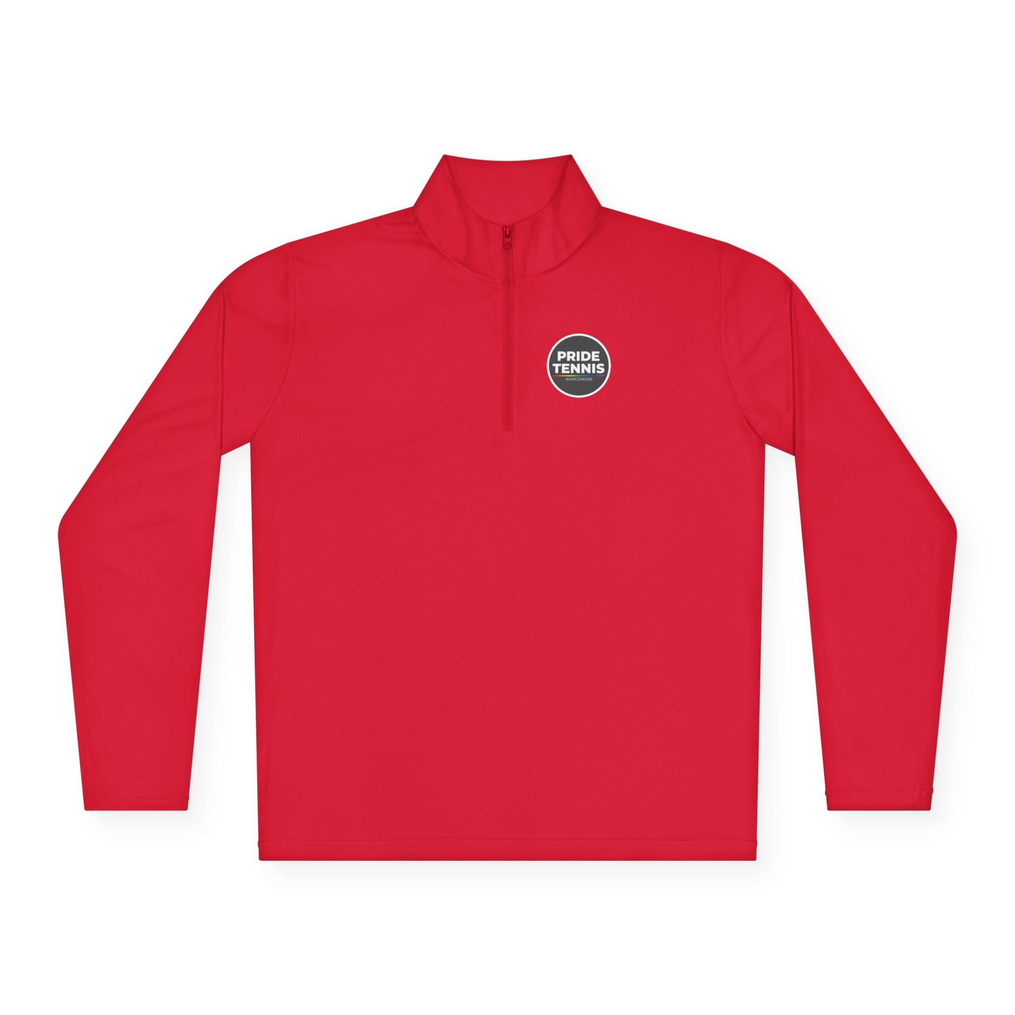 Pride Tennis Quarter-Zip Pullover Front and Back