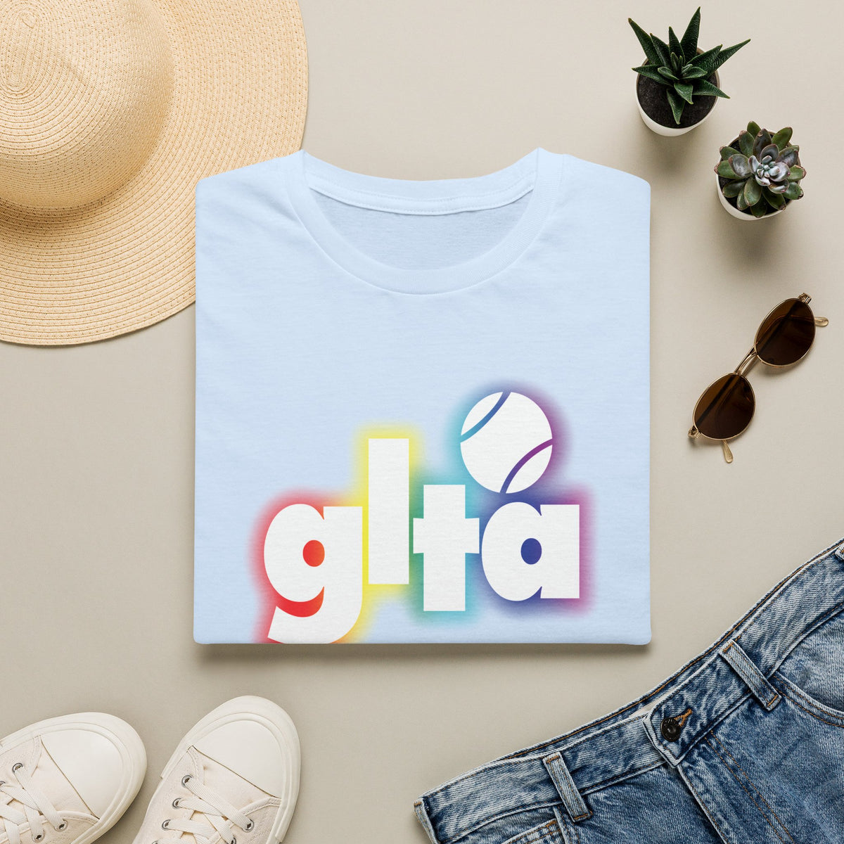 90s GLTA Retro Logo Blur Tee