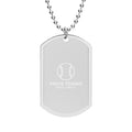 Tennis Dog Tag Necklace — Engraved Tennis Ball Pendant with Chain