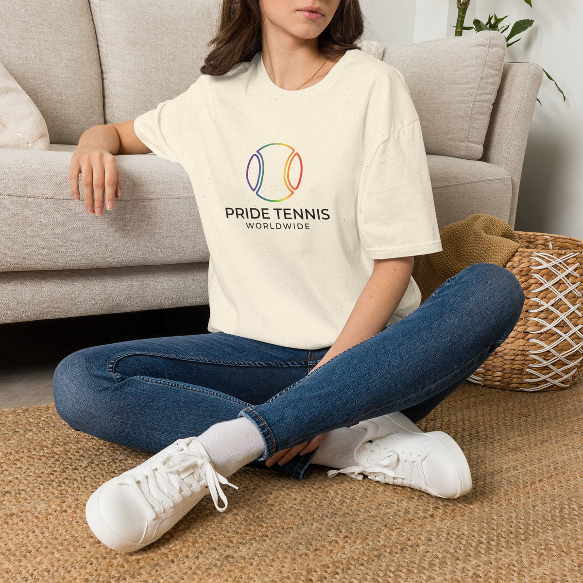 Pride Tennis T-Shirt — Rainbow Tennis Ball "Pride Tennis Worldwide" Tee
