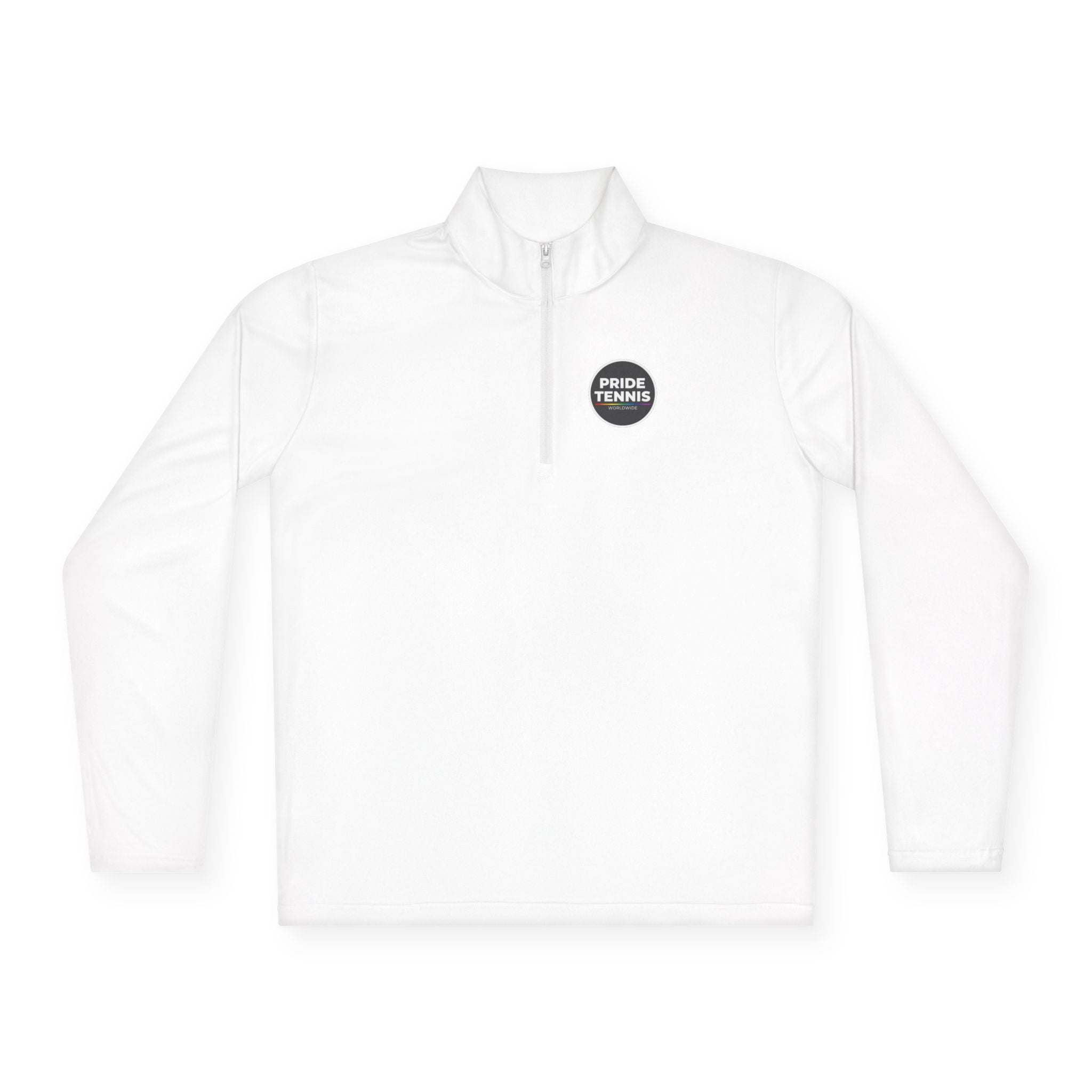 Pride Tennis Quarter-Zip Pullover Front and Back
