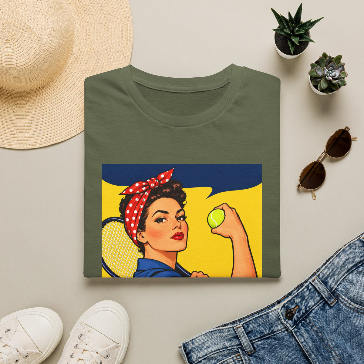 Rosie the Riveter Tennis Power T-Shirt