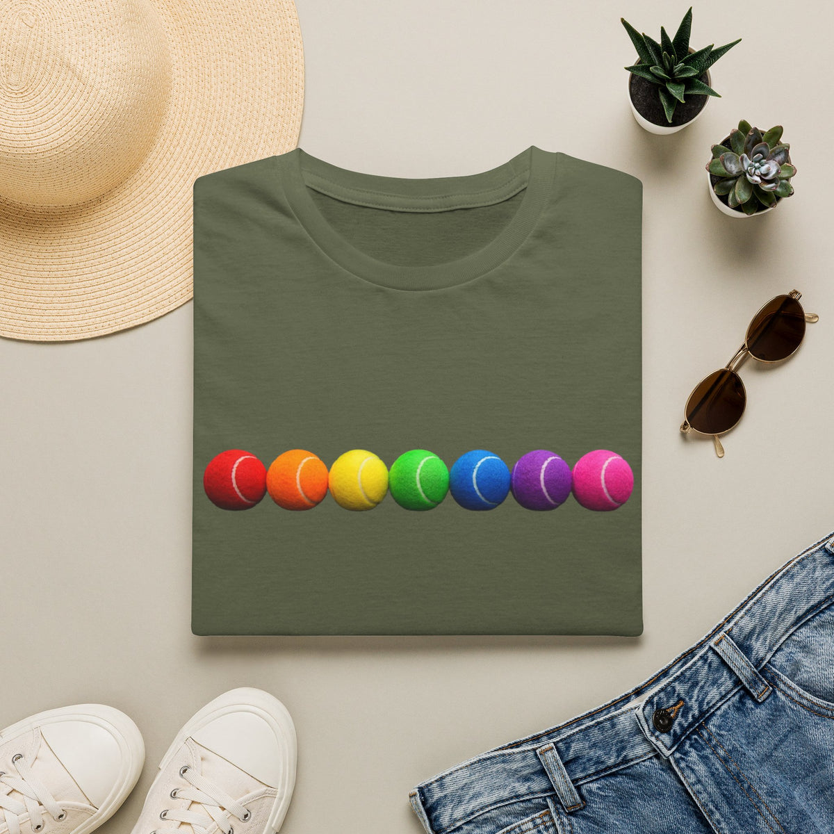 Rainbow Tennis Balls Tee