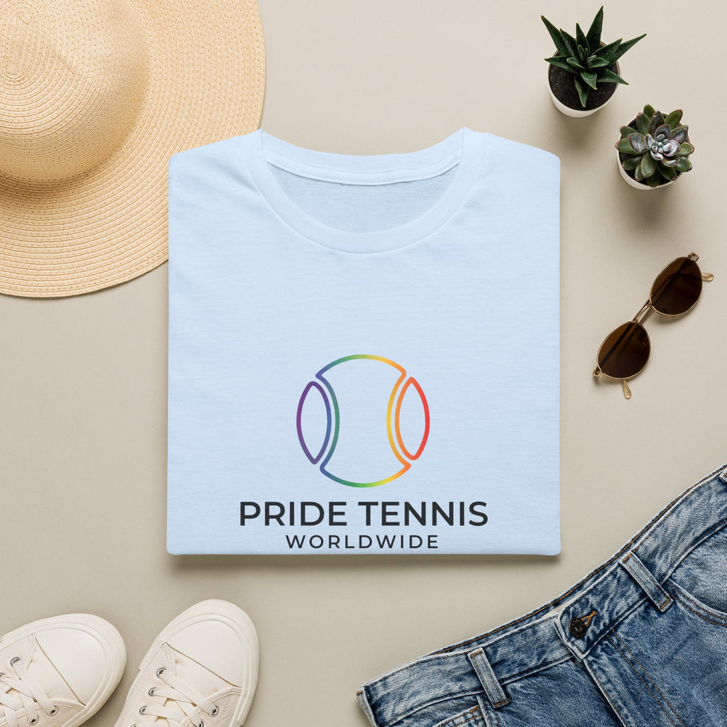 Pride Tennis T-Shirt — Rainbow Tennis Ball "Pride Tennis Worldwide" Tee
