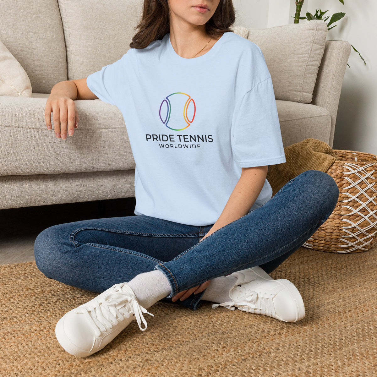 Pride Tennis T-Shirt — Rainbow Tennis Ball "Pride Tennis Worldwide" Tee