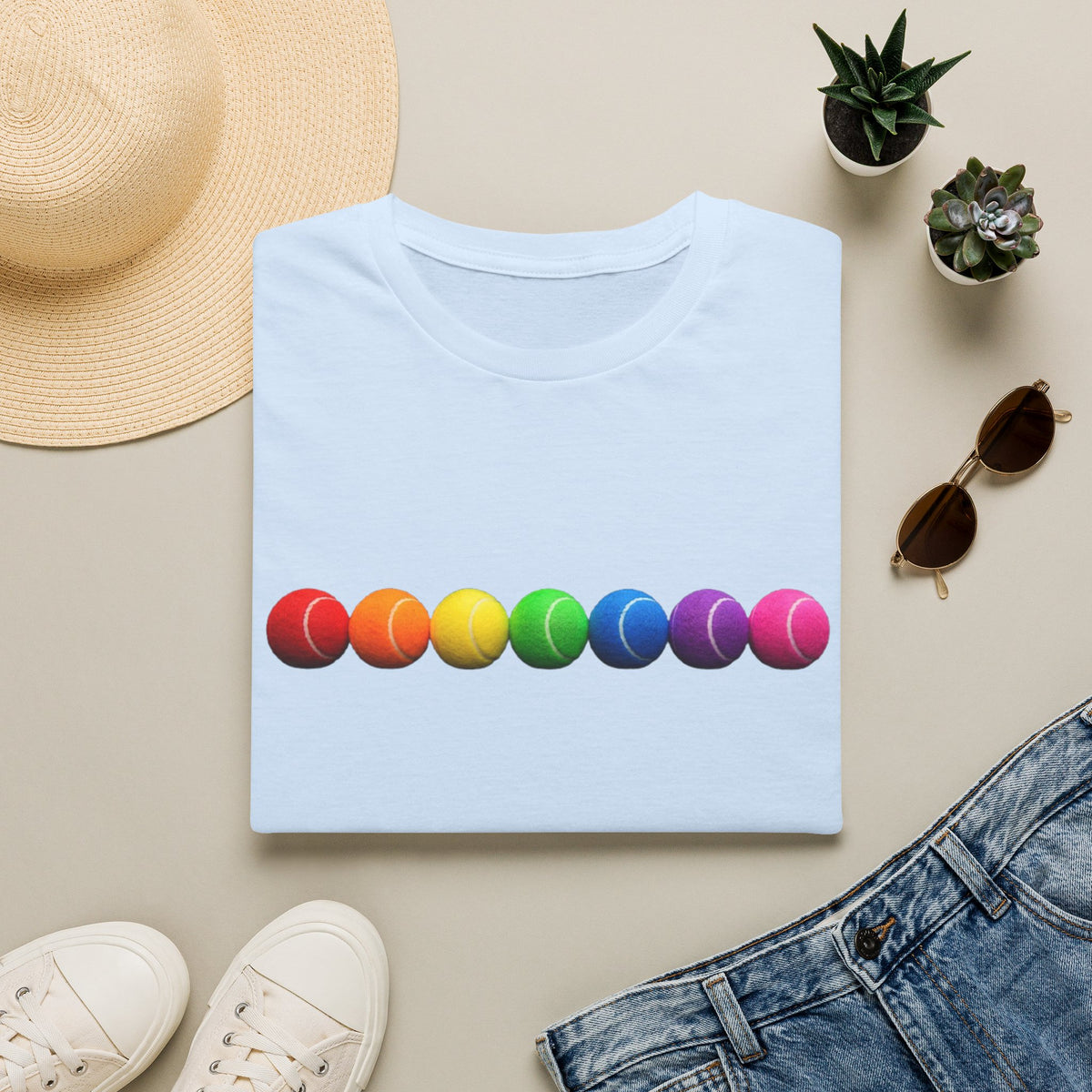 Rainbow Tennis Balls Tee